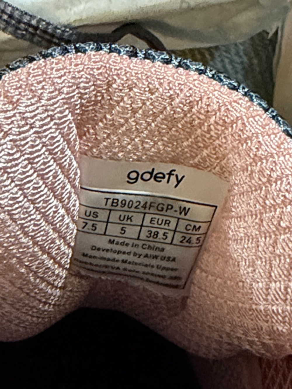 Gdefy Gray Mesh Walking Shoes with Coral and Mint Accents - Picture 3 of 7
